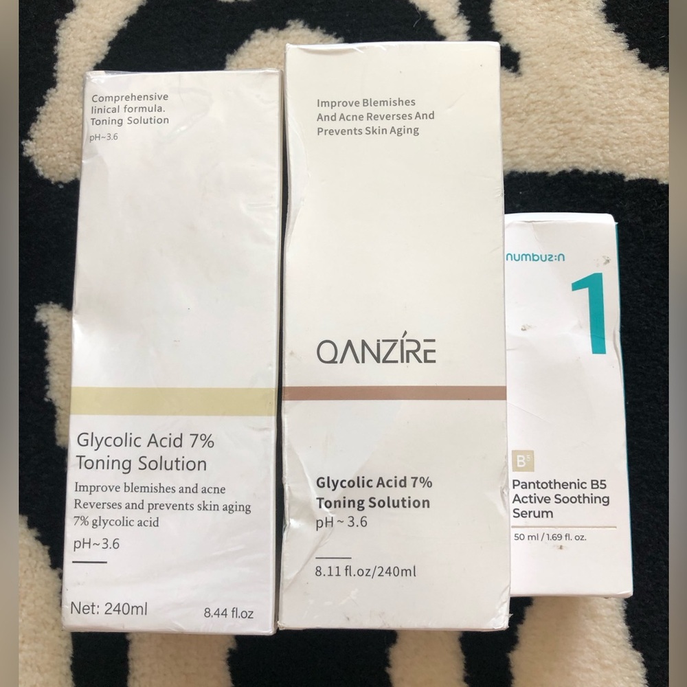 Numbuzin Serum, Qanzire Exfoliating Toner, Glycolic Acid 7% Toning Solution